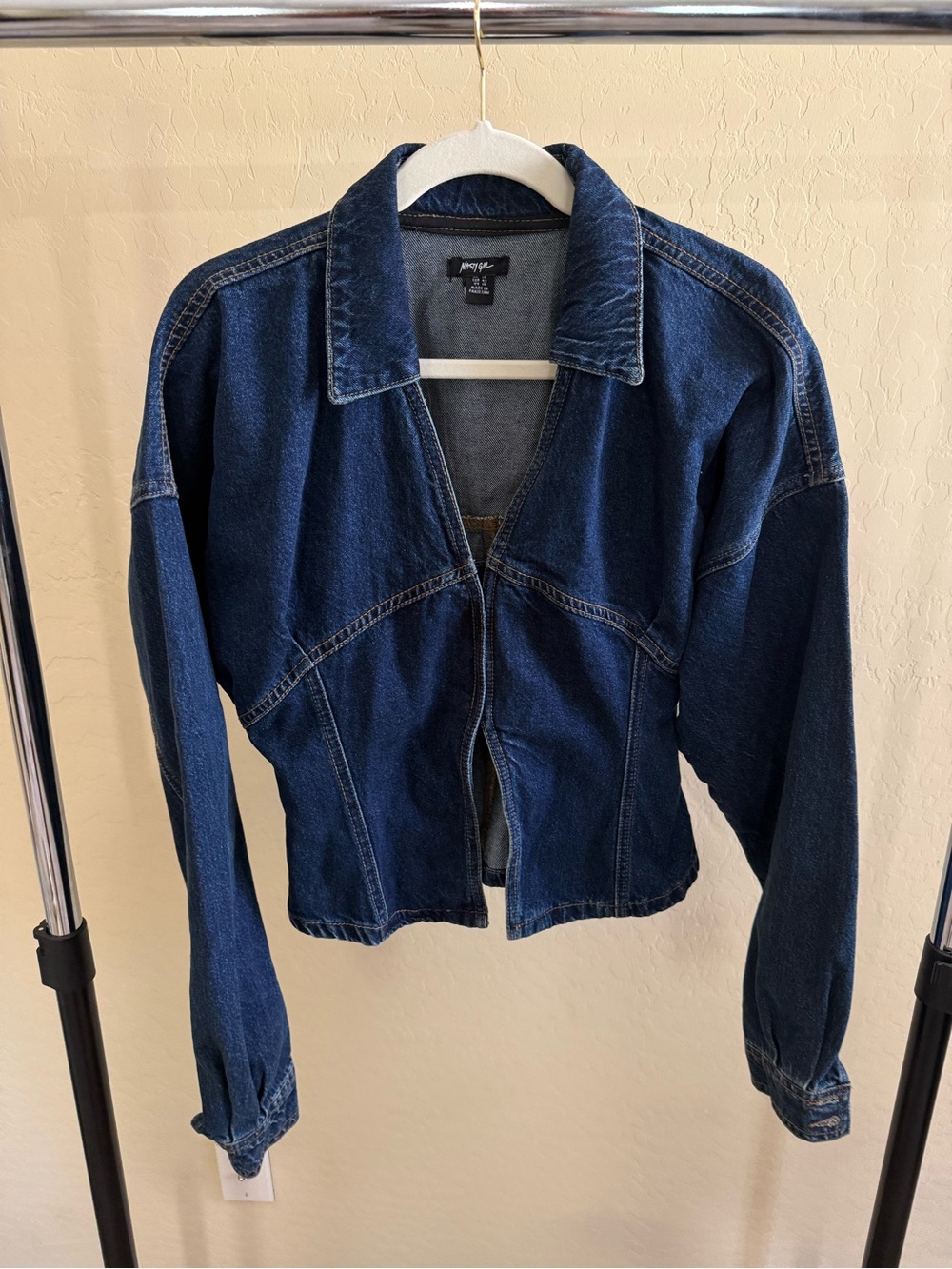 Nasty Gal Dark Blue Denim Jacket